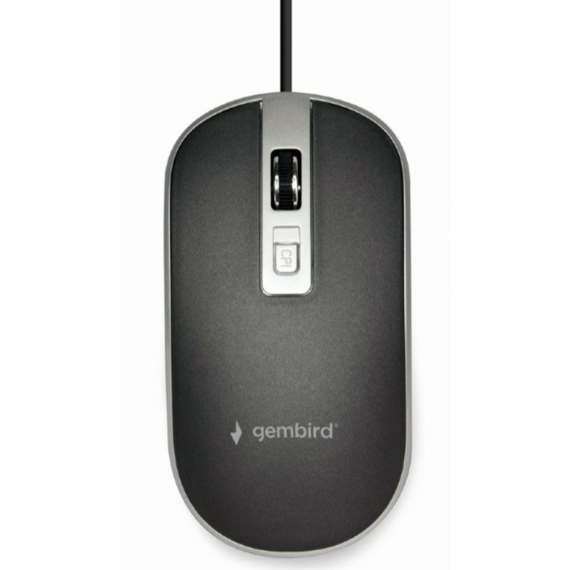 MUS-4B-06-BS Gembird Opticki mis 800-1200Dpi 4-button 99mm black/silver USB - Image 0