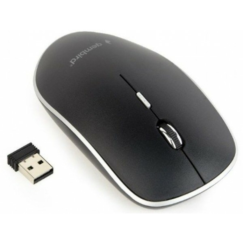 MUSW-4B-01 Gembird Bezicni mis 2,4GHz opticki USB 800-1600Dpi black 115mm, visina-30mm fok - Image 0