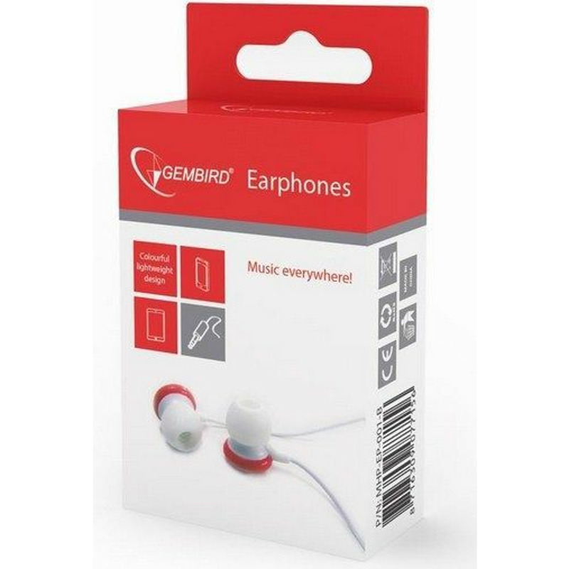 MHP-EP-001-R Gembird MP3 slusalice 3,5mm red - Image 0