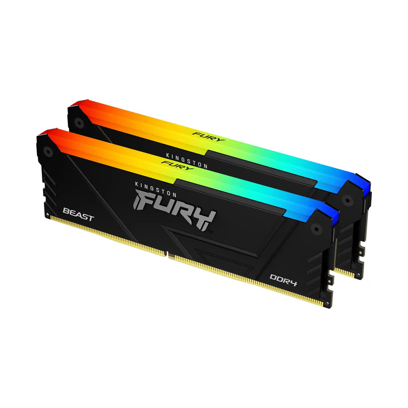 Memorija DDR4 16GB (2x8GB) 3600MHz Kingston Fury Beast RGB KF436C17BB2AK2/16 - Image 1