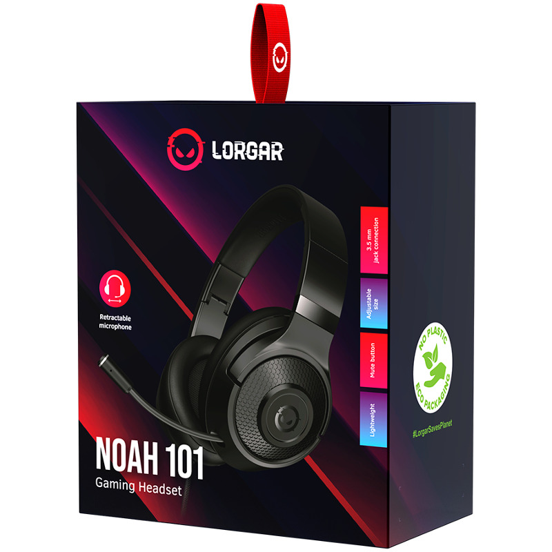LORGAR Noah 101, Gaming headset with microphone, 3.5mm jack connection, cable length 2m, - Image 4