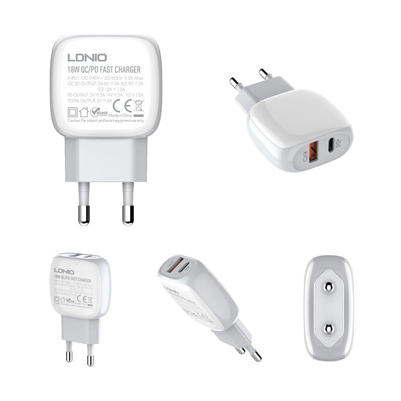 Kucni punjac LDNIO A2313C PD + QC3.0 sa Type C kablom - Image 1