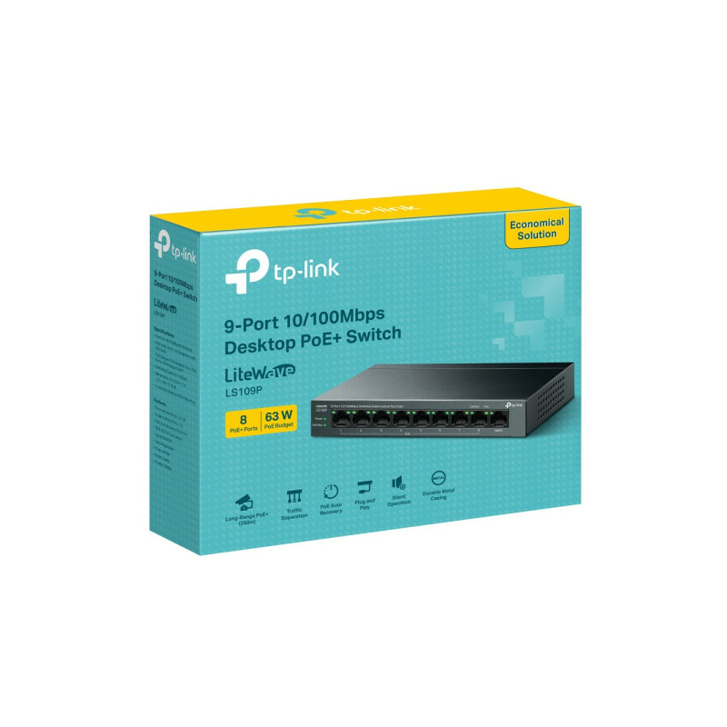 LAN Switch TP-LINK LS109P 8 PoE 10/100/1000Mbps - Image 0