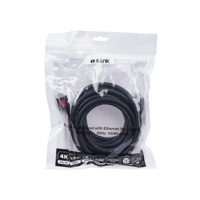 Kabl S-link SL-HDM4K105 HDMI na HDMI M/M v2.0 4K/60Hz 5m - Image 0