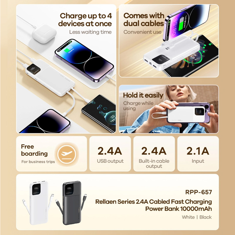 Back up baterija REMAX Rellaen series RPP-657 2.4A 10000mAh crna - Image 0