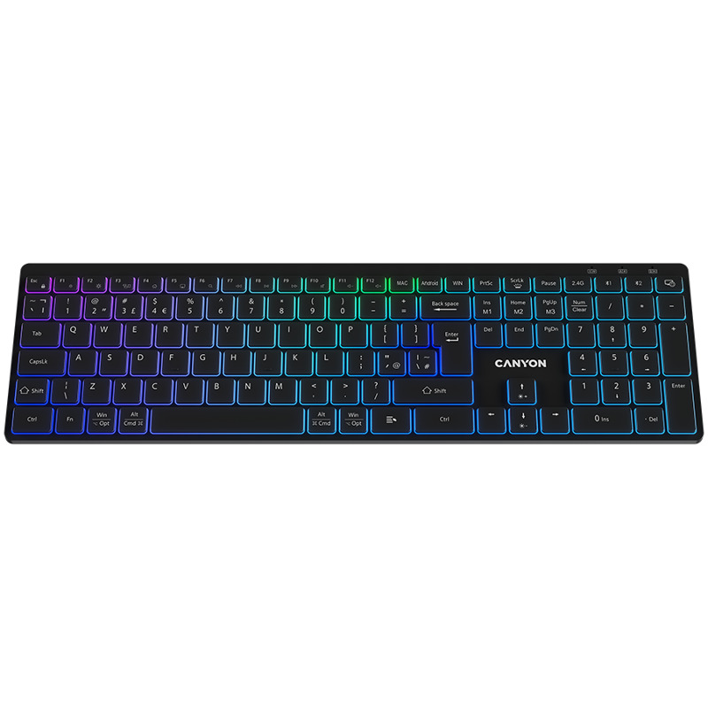 CANYON keyboard HKB-W11 UK/US RGB Dual Mode Wireless - Image 0