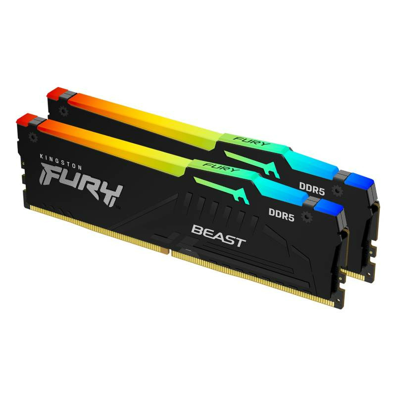 KINGSTON DIMM DDR5 32GB (2x16GB kit) 6000MT/s KF560C30BBEAK2-32 FURY Beast Black RGB EXPO - Image 0