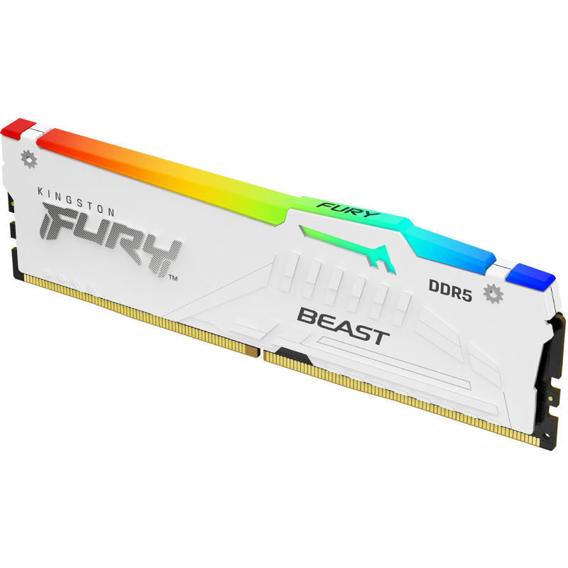 KINGSTON DIMM DDR5 16GB 5600MT/s KF556C36BWEA-16 Fury Beast RGB White Expo - Image 0