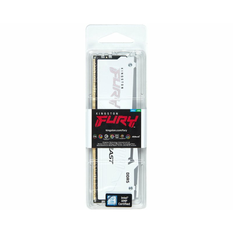 KINGSTON DIMM DDR5 16GB 5600MT/s KF556C36BWEA-16 Fury Beast RGB White Expo - Image 1