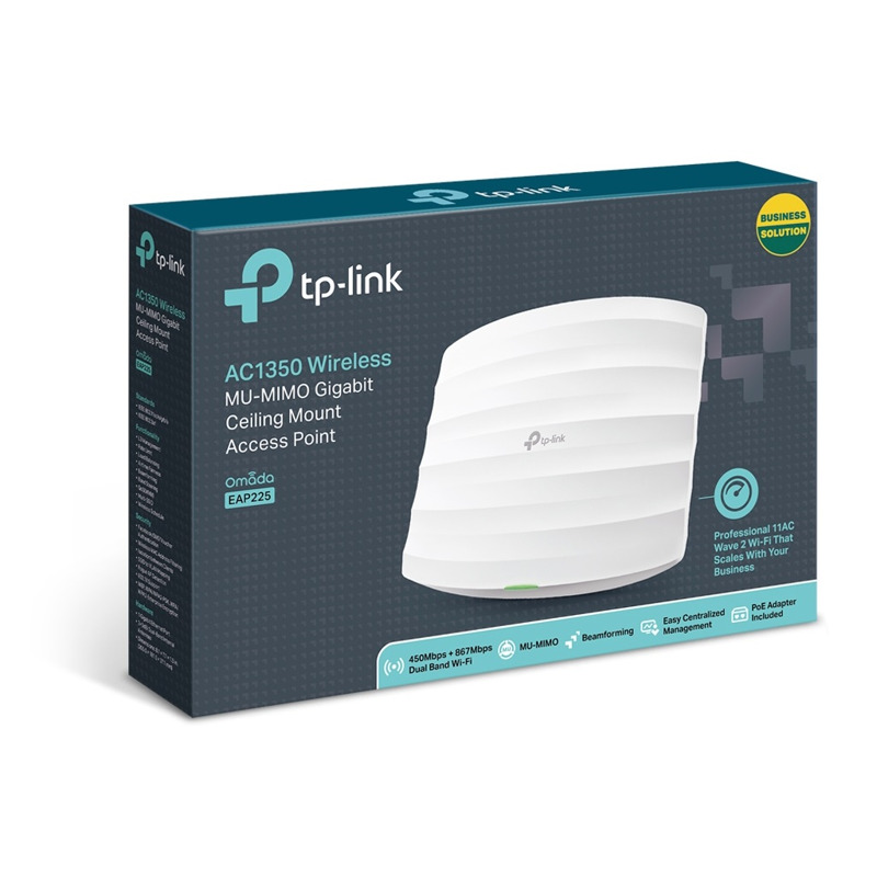 Acces point TP-LINK EAP225 Wi-F/AC1350/867Mbps/450Mbps/1x GLAN/POE/4x interna antena - Image 2