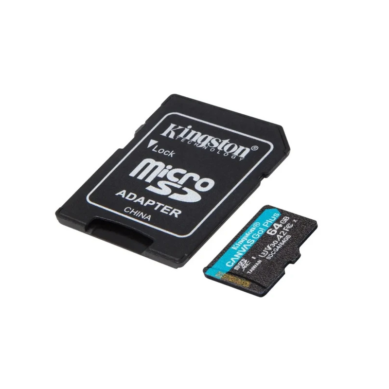Micro SD Card 64GB Kingston+SD adapter SDCG4/64GB -  200/160 MB/s - Image 0