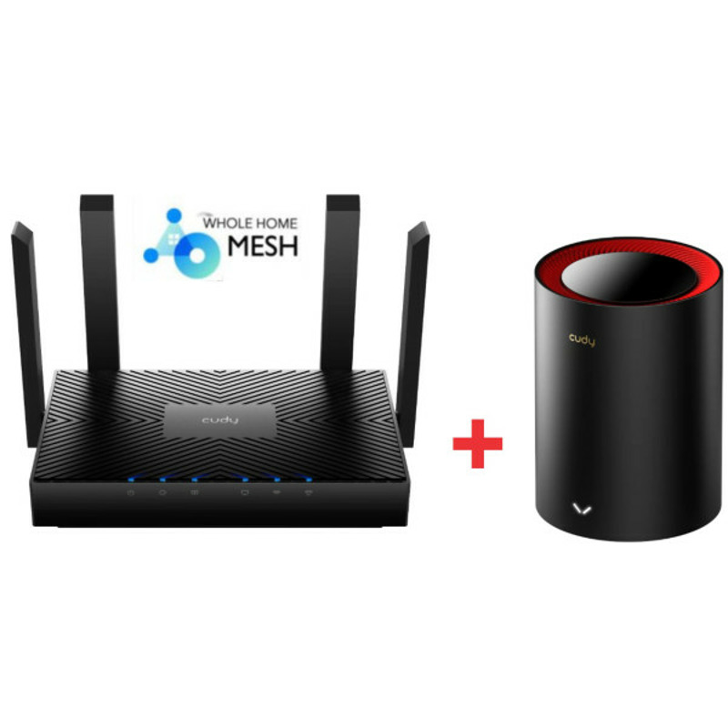 Cudy SET WR3000 AX3000 Dual Band 2.4+5Ghz MESH  Ruter + M3000 1-pack AX3000 Dual Band MESH - Image 4