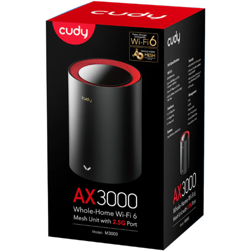 Cudy SET WR3000 AX3000 Dual Band 2.4+5Ghz MESH  Ruter + M3000 1-pack AX3000 Dual Band MESH - Image 3