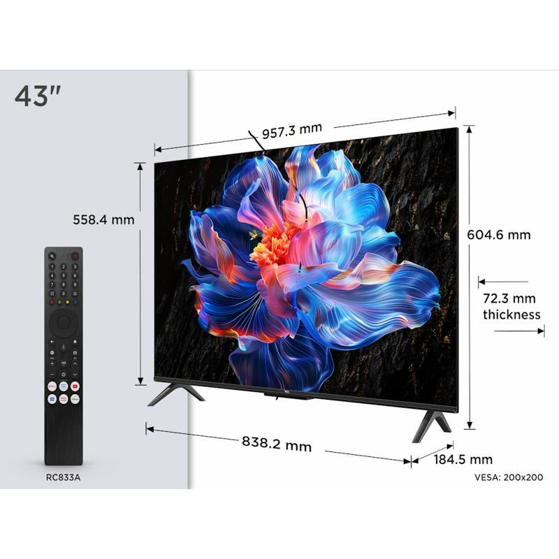 Televizor TCL 43V6C/LED/43"/4K UHD/60Hz/Google TV/crna - Image 3