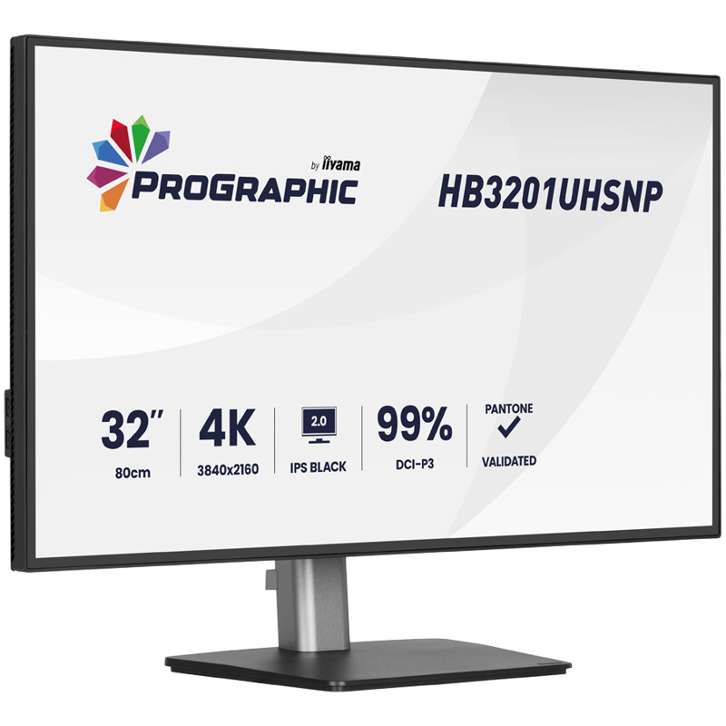 32" IPS BLACK 2.0 panel, 3840x2160 UHD, DCI-P3 99%, Pantone Certified, Delta E less than